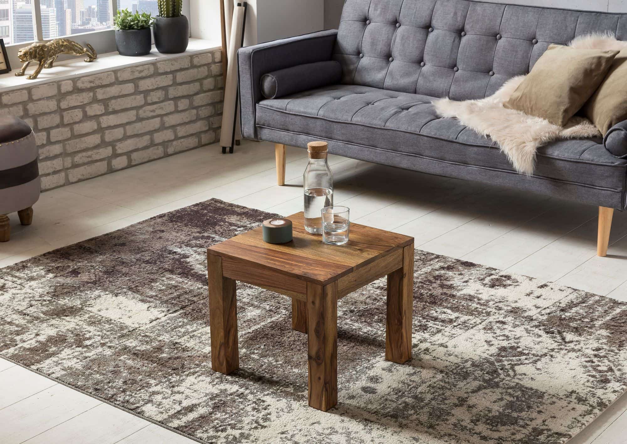 Couchtisch Massiv Holz Sheesham 20 cm breit Wohnzimmer Tisch ...