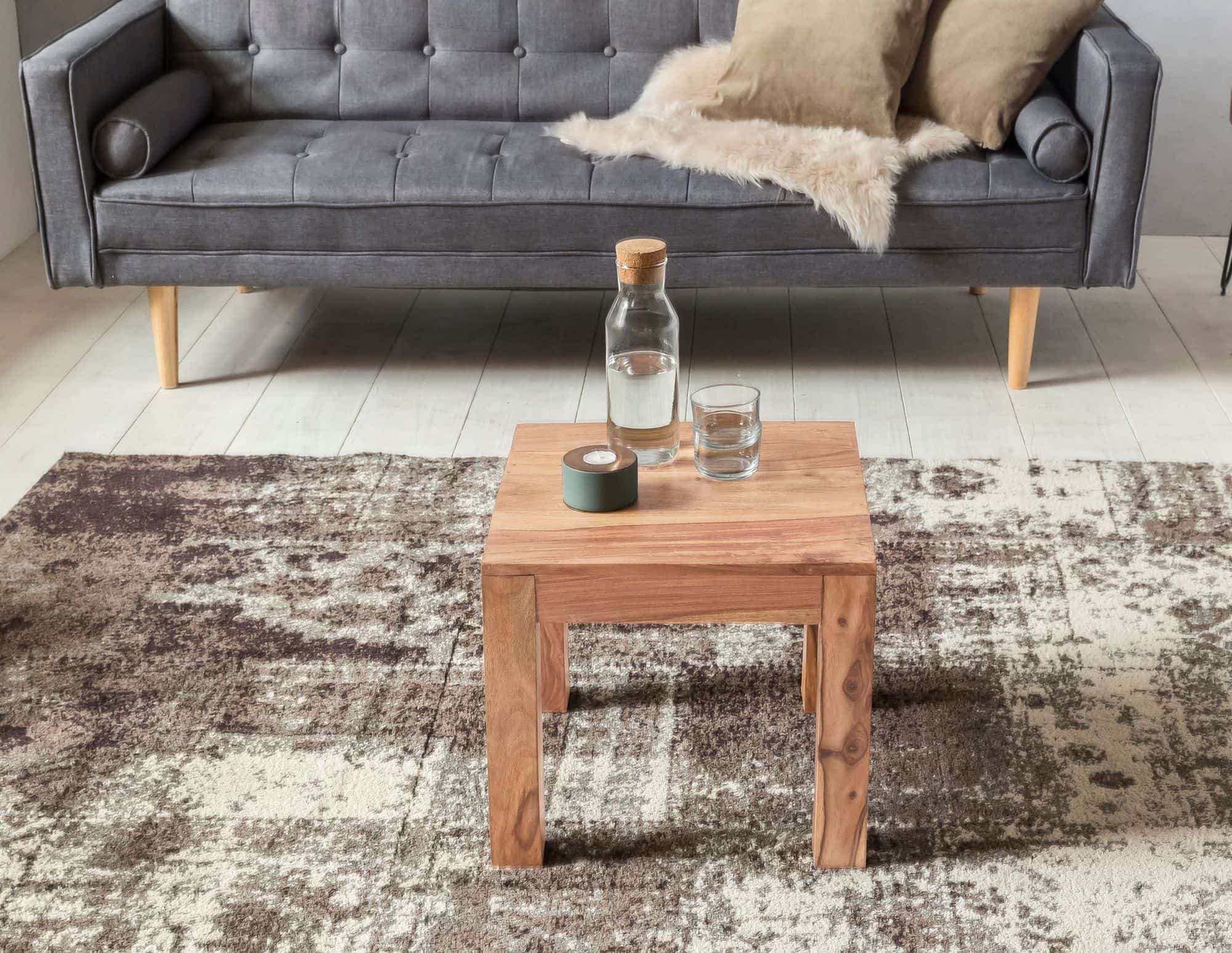 Couchtisch Massiv Holz Akazie 20 cm breit Wohnzimmer Tisch Design braun  Landhaus Stil Beistelltisch Natur Produkt Wohnzimmermöbel Unikat modern ...